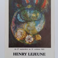 Affiche pour l'exposition Henry Lejeune , à la Galerie Art et Antiquités (Petit-Dour) , du 27 septembre au 31 octobre 1981.